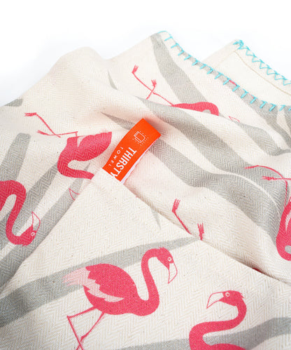 Tropical Flamingo Bamboo Bath Towel