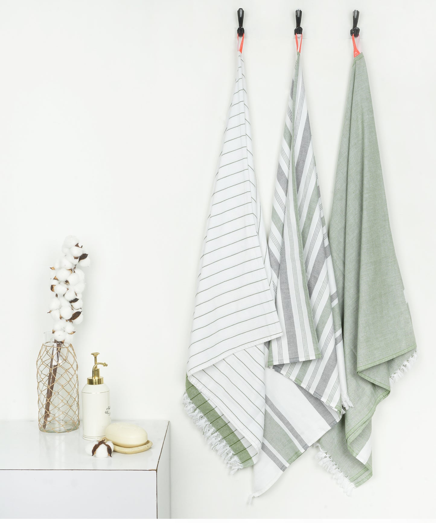 Thirsty Towel Cotton Bath Towels Cambric assorted combo 3 Towels forest green towels 100% Cotton soft Towels Soft towel quick absorption towels thin towels light weighted towel travel friendly towel absorbent towel quick dry towel