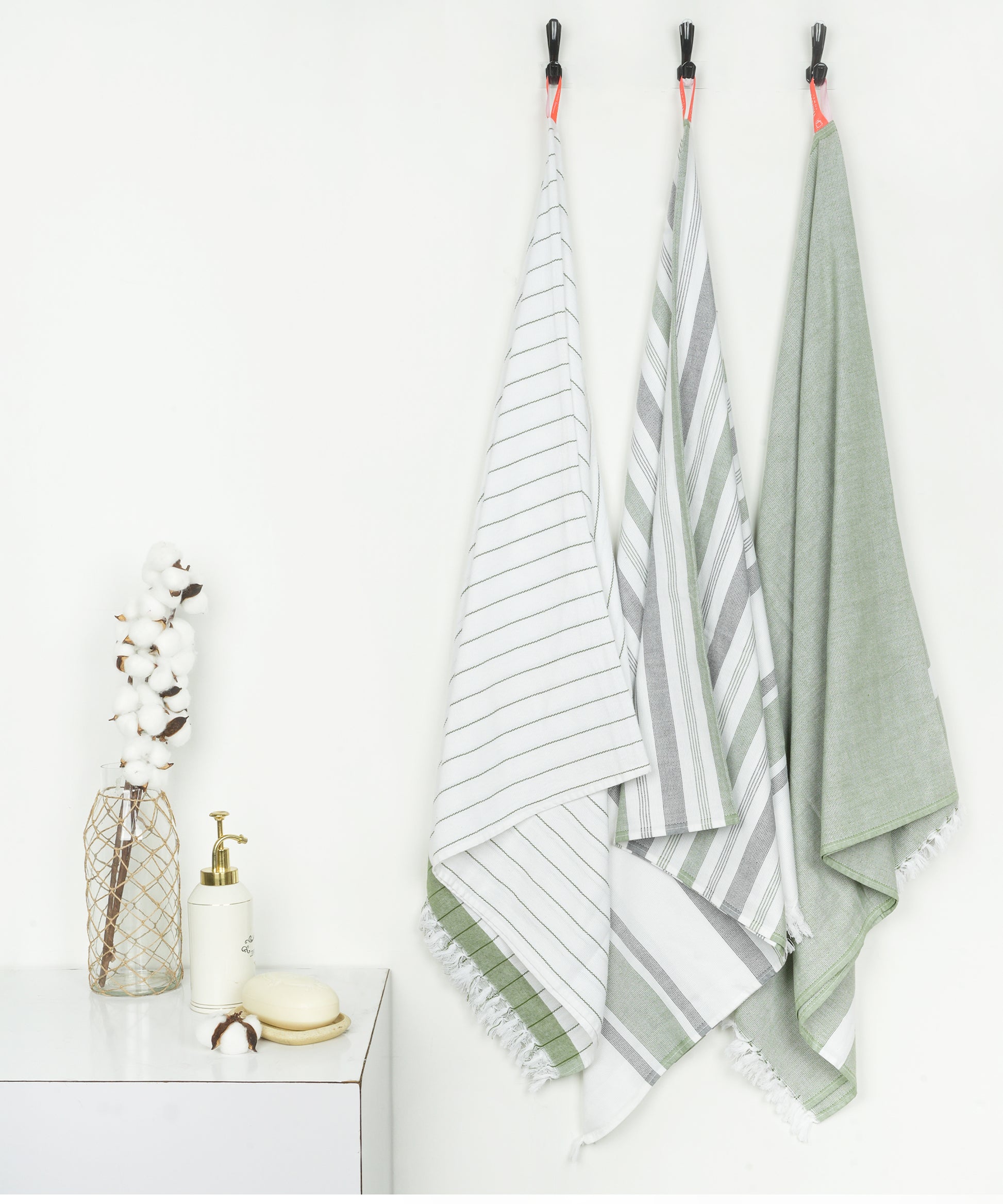 Thirsty Towel Cotton Bath Towels Cambric assorted combo 3 Towels forest green towels 100% Cotton soft Towels Soft towel quick absorption towels thin towels light weighted towel travel friendly towel absorbent towel quick dry towel