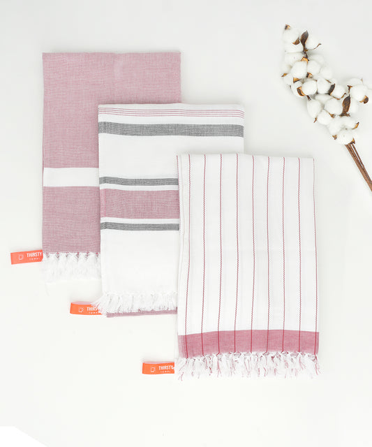 Thirsty Towel Cotton Bath Towels Cambric assorted combo Towels merlot mauve towels 100% Cotton soft Towels Soft towel quick absorption towels thin towels light weighted towel travel friendly towel absorbent towel quick dry towel