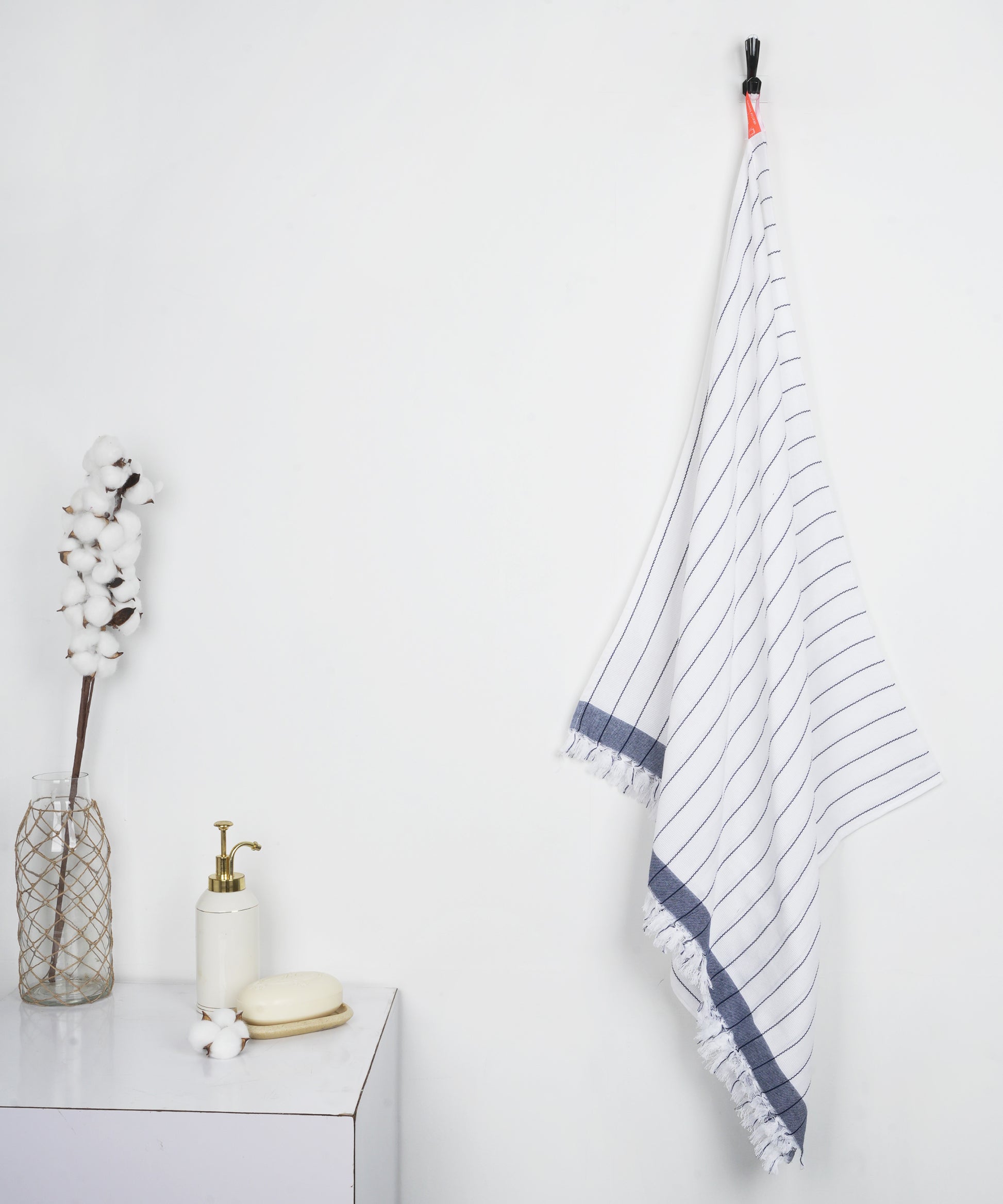 Thirsty Towel Cotton Bath Towels Cambric pinstripe Towel denim blue towel 100% Cotton soft Towels Soft towel quick absorption towels thin towels lightweighted towel travel friendly towel absorbent towel quick dry towel