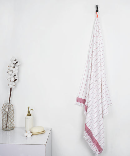 Thirsty Towel Cotton Bath Towels Cambric pin stripe Towel red towel 100% Cotton soft Towels Soft towel quick absorption towels thin towels lightweighted towel travel friendly towel absorbent towel quick dry towel